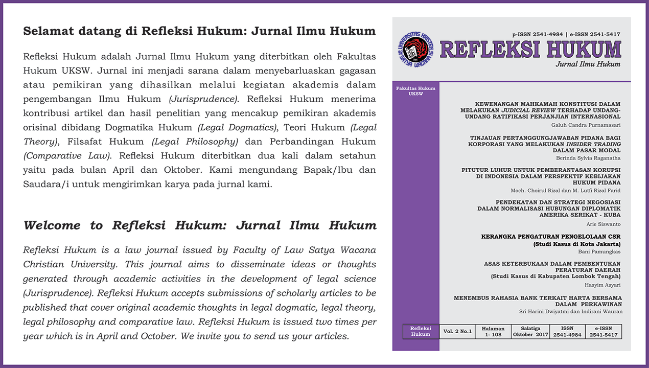 cover jurnal Refleksi Hukum