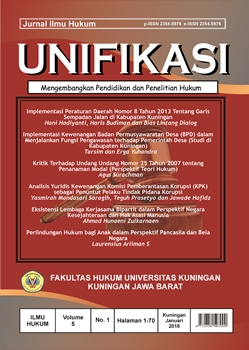 cover jurnal UNIFIKASI Jurnal Ilmu Hukum