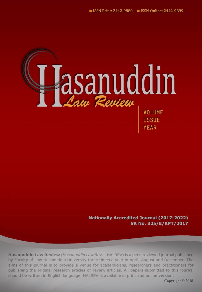 cover Hasanuddin Law Review