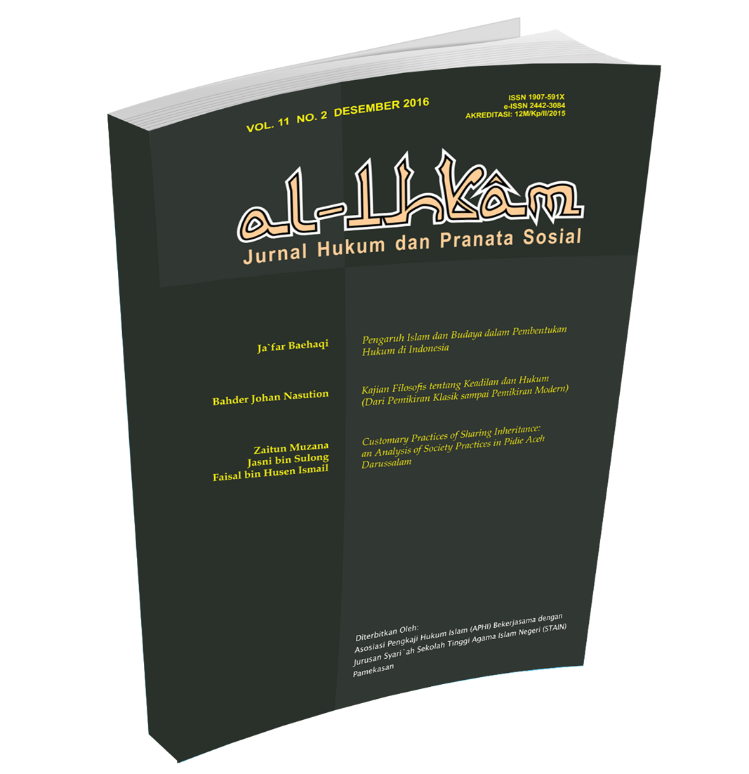 cover jurnal Al Ihkam: Jurnal Hukum & Pranata Sosial