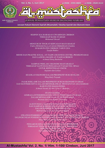 cover jurnal Al-Mustashfa Jurnal Penelitian Hukum Ekonomi Syariah